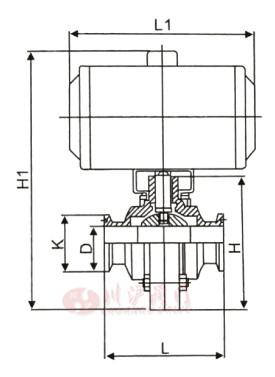 氣動(dòng)快裝蝶閥 結(jié)構(gòu)圖