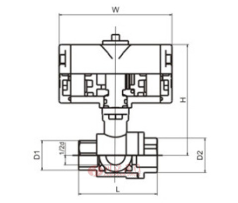 超小型二片式氣動球閥結構圖