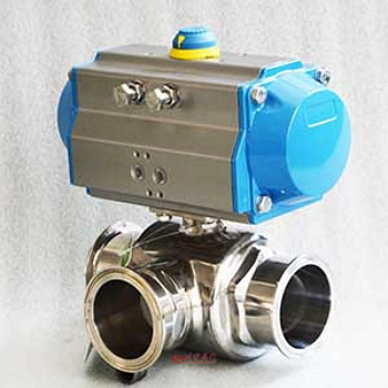 氣動三通衛生級球閥圖片