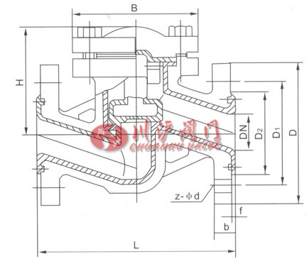 襯氟止回閥結(jié)構圖